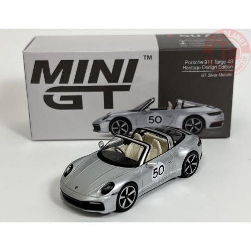 PORSCHE 911 TARGE 4S HERITAGE DESIGN EDITION-GT SILVER METALLIC 1/64 MGT00507-R MINI GT
