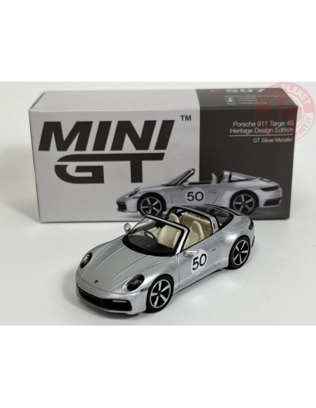 PORSCHE 911 TARGE 4S HERITAGE DESIGN EDITION-GT SILVER METALLIC 1/64 MGT00507-R MINI GT