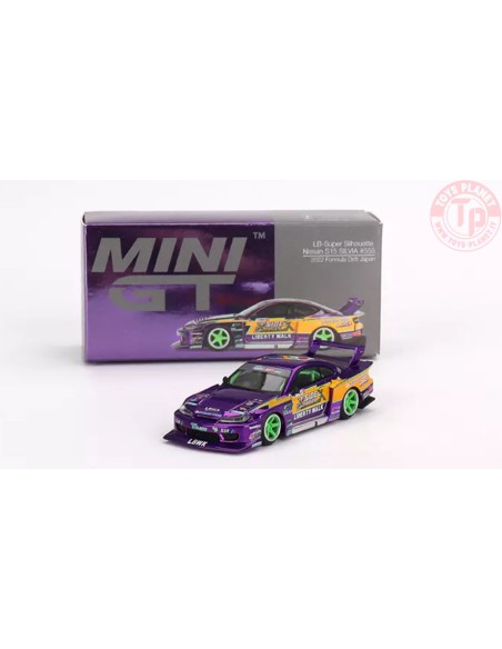 LB SUPER SILHOUETTE NISSAN S15 SILVIA 555-2022 FORMULA DRIFT JAPAN-PURPLE 1/64 MGT00576-R Mini Gt