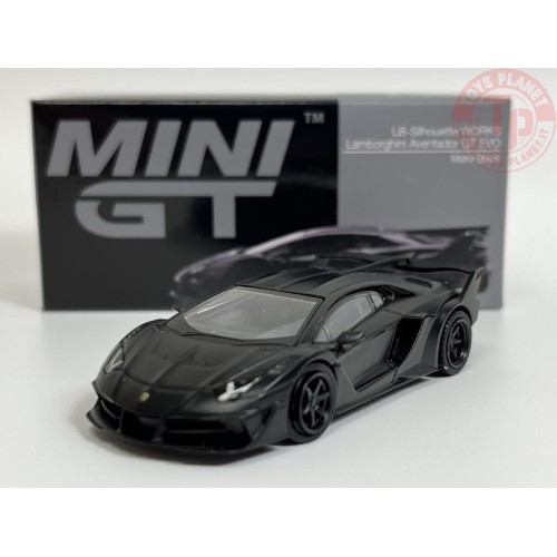 LB SILHOUETTE WORKS LAMBORGHINI AVENTADOR GT EVO-MATTE BLACK 1/64 MGT00502-R MINI GT