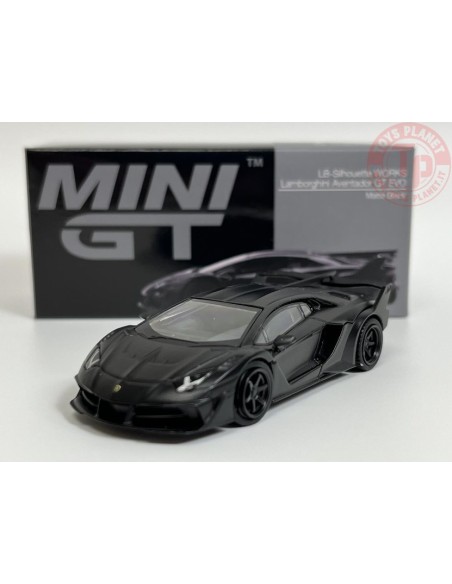 LB SILHOUETTE WORKS LAMBORGHINI AVENTADOR GT EVO-MATTE BLACK 1/64 MGT00502-R MINI GT