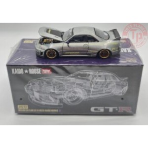 NISSAN SKYLINE GT-R (R33) KAIDO WORKS V1-GREY METALLIC 1/64 KHMG072 Mini Gt