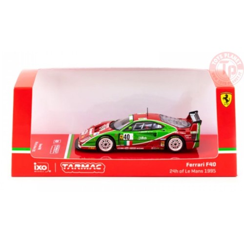 FERRARI F40 24H OF LE MANS 1995-A.OLOFSSON/L.DELLA NOCE/T.OTA-RED/GREEN 1/64 T64-075-95LM40 TARMAC WORKS