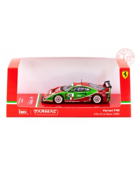 FERRARI F40 24H OF LE MANS 1995-A.OLOFSSON/L.DELLA NOCE/T.OTA-RED/GREEN 1/64 T64-075-95LM40 TARMAC WORKS