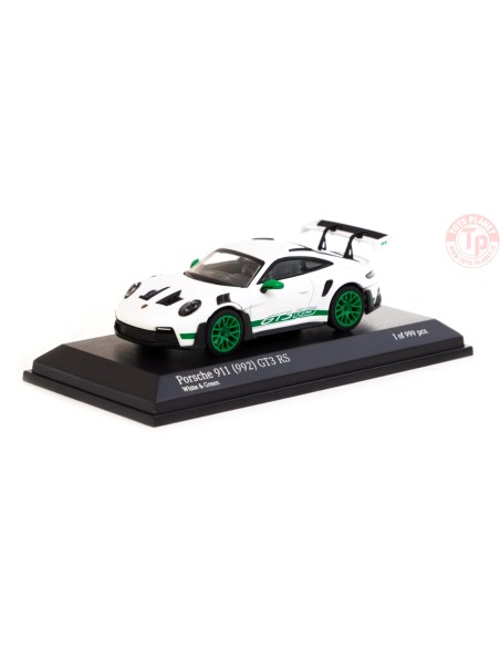 PORSCHE 911 (992) GT3 RS-WHITE E GREEN 1/64 643062104 MINICHAMPS 1:64