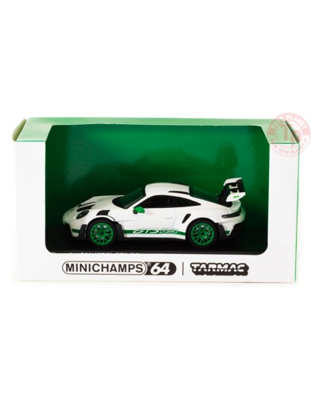 PORSCHE 911 (992) GT3 RS-WHITE E GREEN 1/64 643062104 MINICHAMPS 1:64