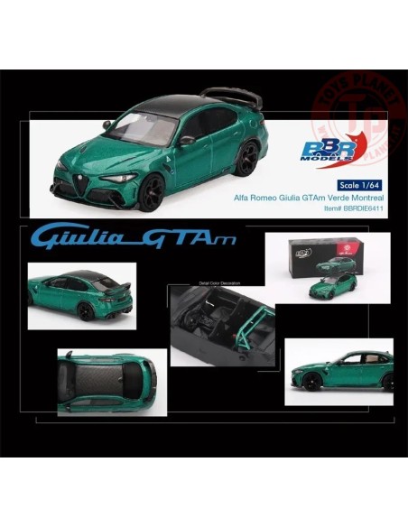 alfa romeo giulia gtam verde montreal 1/64 BBRDIE6411 BBR MODELS 1:64