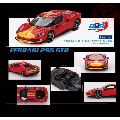 FERRARI 296 GTB ASSETTO FIORANO RED 2023 1:64 BBRFER64002 BBR MODELS 1:64