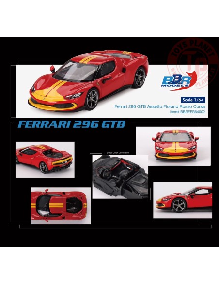 FERRARI 296 GTB ASSETTO FIORANO RED 2023 1:64 BBRFER64002 BBR MODELS 1:64
