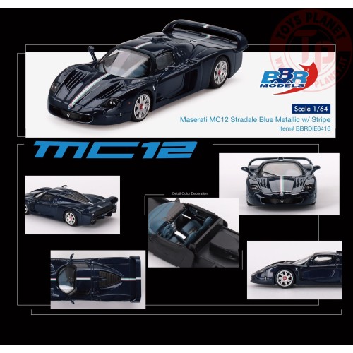 MASERATI MC12 STRADALE BLUE 2008 1:64 BBRDIE6416 BBR MODELS 1:64