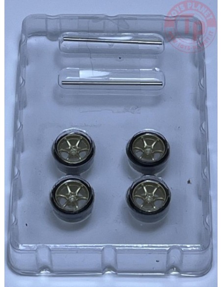SET RUOTE CON CERCHIO ORO 1/64 BC26404S-GD CERCHI E GOMME 1:64