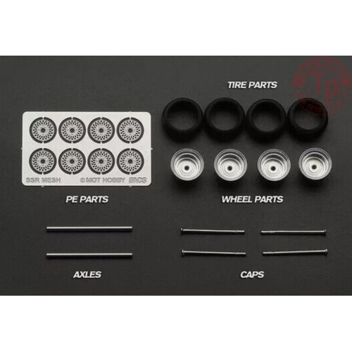 SET RUOTE MK-III CON CERCHI ORO CHROME 1/64 BC64059 CERCHI E GOMME 1:64