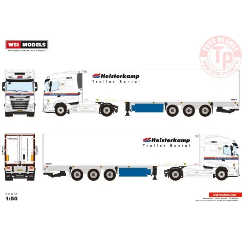 DAF XG 4X2 REEFER TRAILER - 3 AXLE HEISTERKAMP WSI 01-4231 WSI MODELS