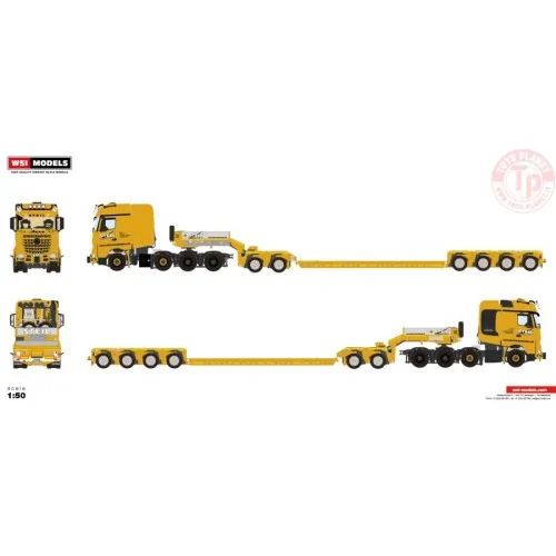 MERCEDES-BENZ AROCS MP4 SLT BIG SPACE 8X4 EURO LOW LOADER WITH 2 AXLE DOLLY - 4 AXLE STEIL WSI 01-4184 WSI MODELS