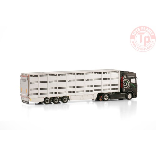 SCANIA S HIGHLINE CS20H 4X2 LIVE STOCK TRAILER - 3 AXLE HUNLAND WSI 01-4212 WSI MODELS