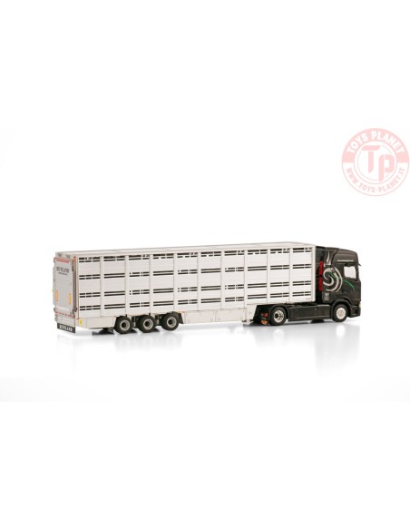 SCANIA S HIGHLINE CS20H 4X2 LIVE STOCK TRAILER - 3 AXLE HUNLAND WSI 01-4212 WSI MODELS