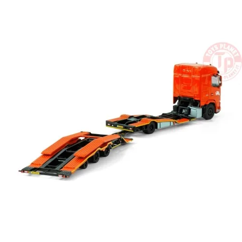 DAF XG SH RIGED TRUCK TRANSPORTER TRUCK 4X2 TRUCK TRANSPORTER DRAWBAR TRAILER - 3 AXLE DE ROOY WSI 01-4197 WSI MODELS