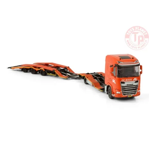 DAF XG SH RIGED TRUCK TRANSPORTER TRUCK 4X2 TRUCK TRANSPORTER DRAWBAR TRAILER - 3 AXLE DE ROOY WSI 01-4197 WSI MODELS