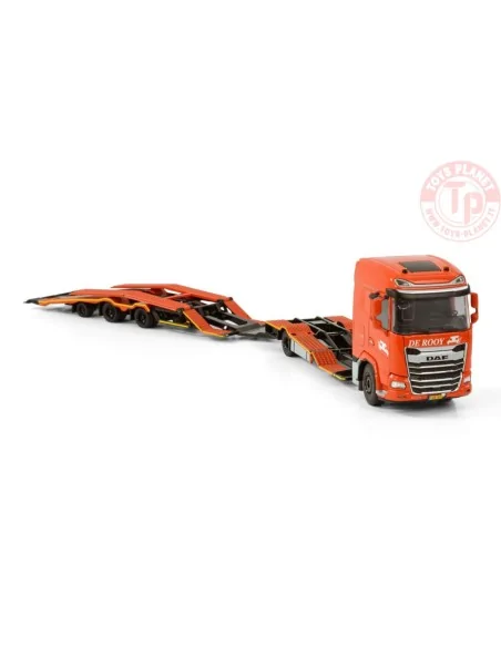 DAF XG SH RIGED TRUCK TRANSPORTER TRUCK 4X2 TRUCK TRANSPORTER DRAWBAR TRAILER - 3 AXLE DE ROOY WSI 01-4197 WSI MODELS