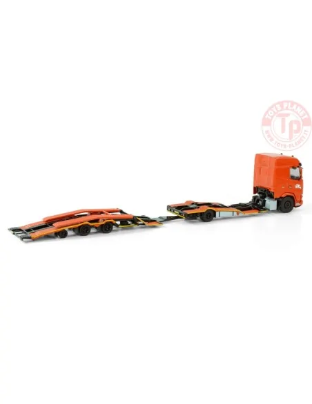 DAF XG SH RIGED TRUCK TRANSPORTER TRUCK 4X2 TRUCK TRANSPORTER DRAWBAR TRAILER - 3 AXLE DE ROOY WSI 01-4197 WSI MODELS