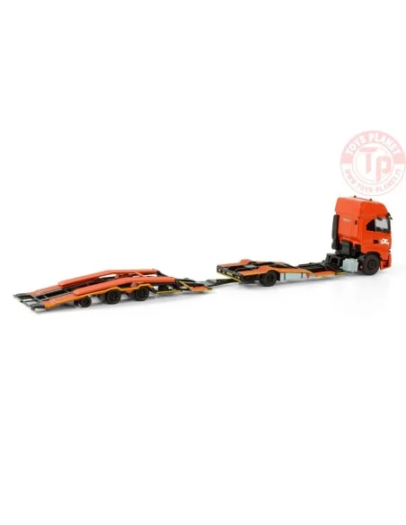 IVECO S-WAY AS HIGH RIGED TRUCK TRANSPORTER TRUCK 4X2 TRUCK TRANSPORTER DRAWBAR TRAILER - 3 AXLE DE ROOY WSI 01-4198 WSI MODELS