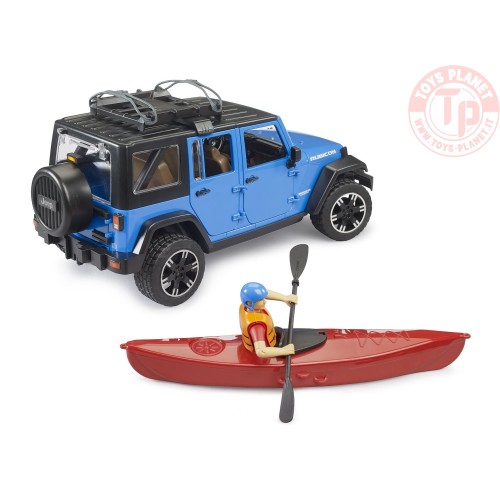 Jeep Wrangler Rubicon Unlimited con kayak e kayaker BRUDER 02529 BRUDER