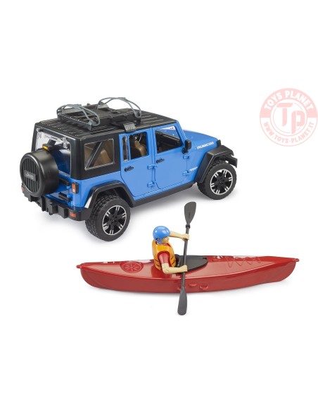 Jeep Wrangler Rubicon Unlimited con kayak e kayaker BRUDER 02529 BRUDER