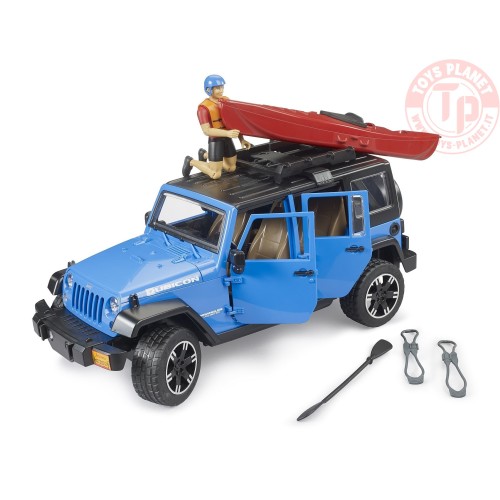 Jeep Wrangler Rubicon Unlimited con kayak e kayaker BRUDER 02529 BRUDER