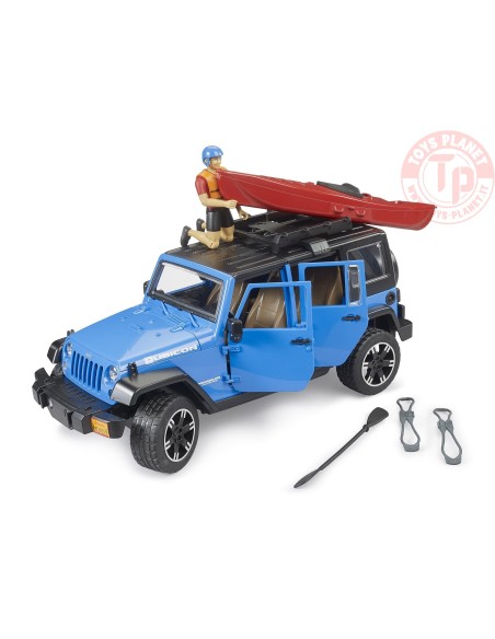 Jeep Wrangler Rubicon Unlimited con kayak e kayaker BRUDER 02529 BRUDER