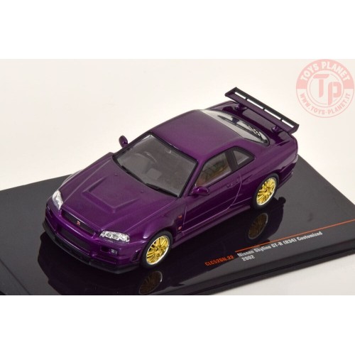 NISSAN SKYLINE GT-R R34 2002 MET.VIOLET 1:43 IXO CLC526 IXO