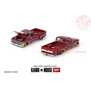 CHEVROLET SILVERADO DUALLY ON FIRE V1 1980 1:64 KHMG127 Mini Gt