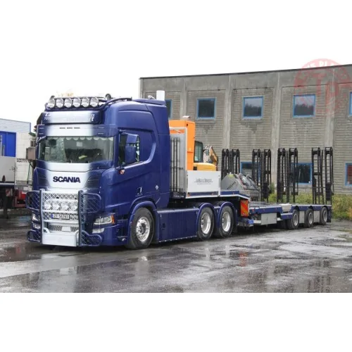 SCANIA R HIGHLINE CR20H SEMI LOWOADER - 3 AXLE WITH RAMPS LASTING & TRANSPORT ALTA WSI 01-4079 WSI MODELS