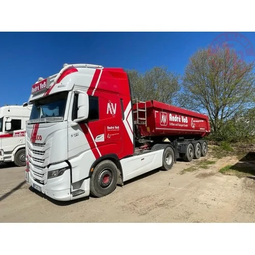 IVECO S-WAY AS HIGH 4X2 HALF PIPE TIPPER TRAILER - 3 AXLE ANDRE VOSS WSI 01-4233 WSI MODELS