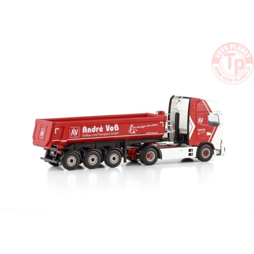IVECO S-WAY AS HIGH 4X2 HALF PIPE TIPPER TRAILER - 3 AXLE ANDRE VOSS WSI 01-4233 WSI MODELS