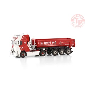 IVECO S-WAY AS HIGH 4X2 HALF PIPE TIPPER TRAILER - 3 AXLE ANDRE VOSS WSI 01-4233 WSI MODELS