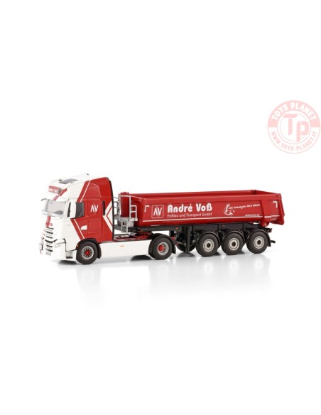 IVECO S-WAY AS HIGH 4X2 HALF PIPE TIPPER TRAILER - 3 AXLE ANDRE VOSS WSI 01-4233 WSI MODELS