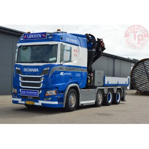 SCANIA R NORMAL CR20N 8X2 TAG AXLE FASSI 1100 + BALLAST BOX AC MEJERIMASKINER WSI 01-4161 WSI MODELS