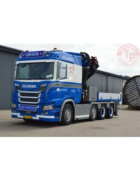 SCANIA R NORMAL CR20N 8X2 TAG AXLE FASSI 1100 + BALLAST BOX AC MEJERIMASKINER WSI 01-4161 WSI MODELS