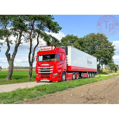 SCANIA R NORMAL CR20N 6X2 TWIN STEER REEFER TRAILER - 3 AXLE SCHRIER INTERNATIONAAL TRANSPORT WSI 01-4114 WSI MODELS