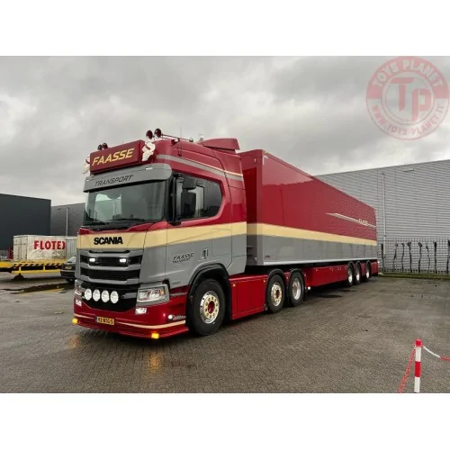 SCANIA R HIGHLINE CR20H 6X2 TWIN STEER BOX TRAILER - 3 AXLE FAASSE TRANSPORT WSI 01-4246 WSI MODELS