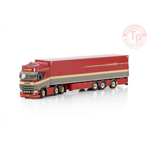 SCANIA R HIGHLINE CR20H 6X2 TWIN STEER BOX TRAILER - 3 AXLE FAASSE TRANSPORT WSI 01-4246 WSI MODELS