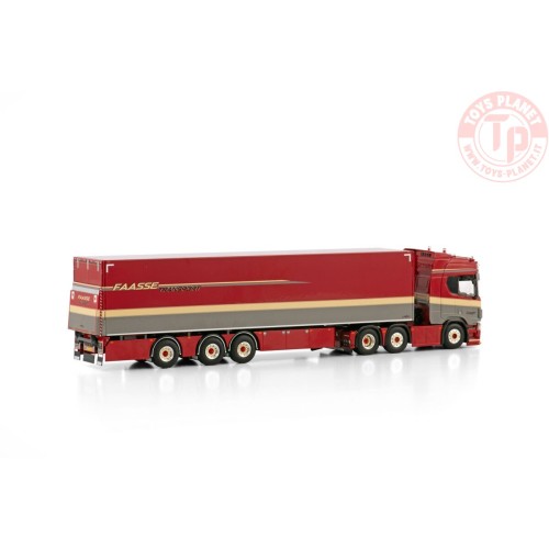 SCANIA R HIGHLINE CR20H 6X2 TWIN STEER BOX TRAILER - 3 AXLE FAASSE TRANSPORT WSI 01-4246 WSI MODELS