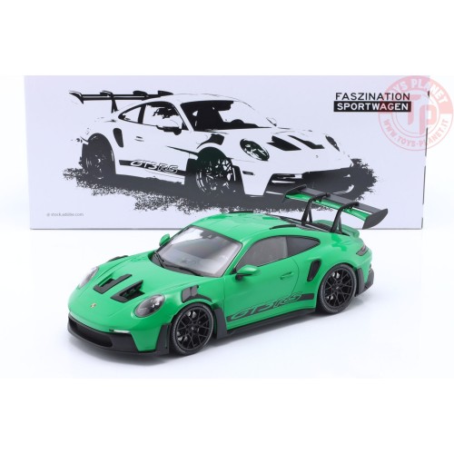PORSCHE 911 992 GT3 RS COUPE 2023 GREEN BLACK RIMS 1:18 MINICHAMPS 153062236 MINICHAMPS