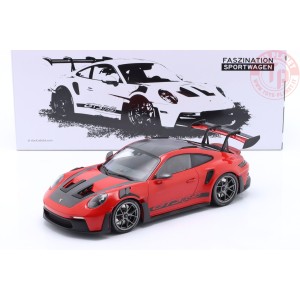 PORSCHE 911 992 GT3 RS COUPE 2023 RED GREY RIMS 1:18 MINICHAMPS 153062246 MINICHAMPS