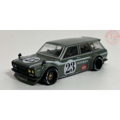 DATSUN KAIDO 510 WAGON-CARBON FIBER V3-GREEN 1/64 KHMG076 Mini Gt