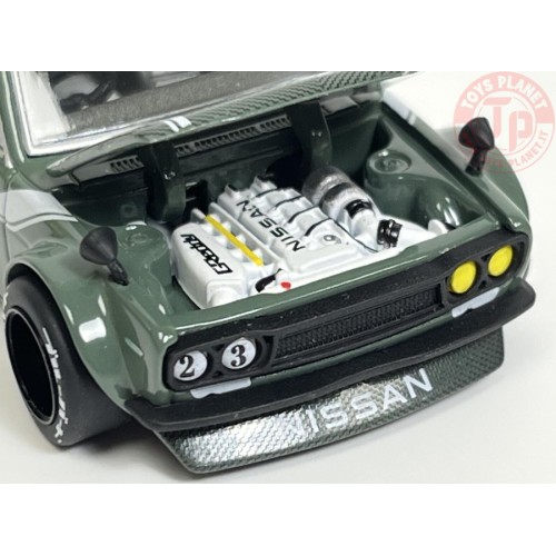 DATSUN KAIDO 510 WAGON-CARBON FIBER V3-GREEN 1/64 KHMG076 Mini Gt
