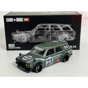 DATSUN KAIDO 510 WAGON-CARBON FIBER V3-GREEN 1/64 KHMG076 Mini Gt