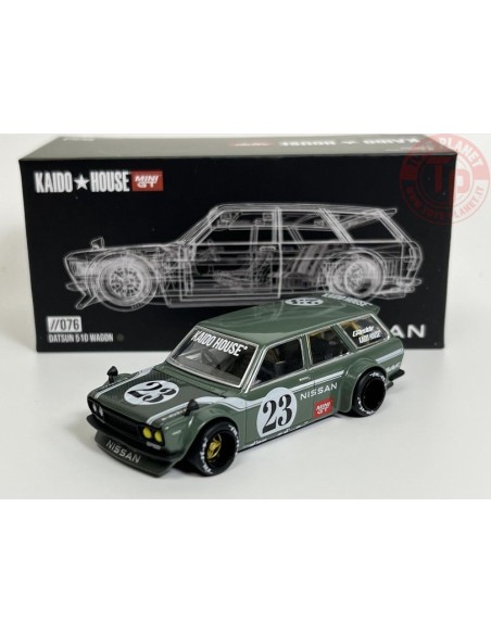DATSUN KAIDO 510 WAGON-CARBON FIBER V3-GREEN 1/64 KHMG076 Mini Gt