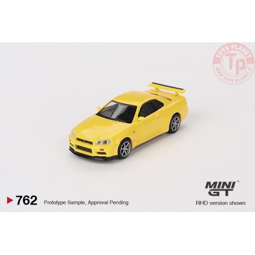 NISSAN SKYLINE GT-R (R34) VSPEC LIGHTNING YELLOW 1999 1:64 MGT00762-R MINI GT