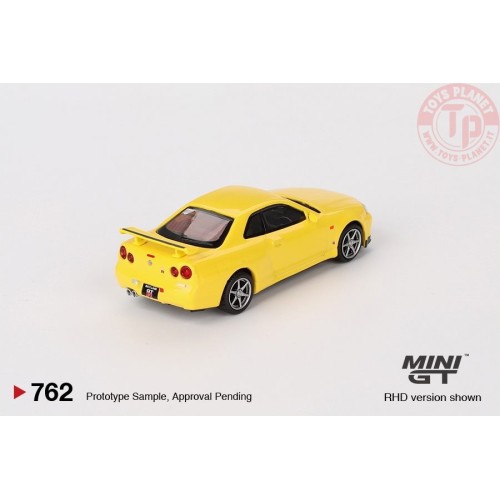 NISSAN SKYLINE GT-R (R34) VSPEC LIGHTNING YELLOW 1999 1:64 MGT00762-R MINI GT
